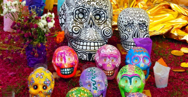 Mexico Day of the Dead - decorated sugar skulls